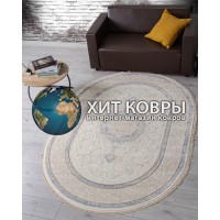 Турецкий ковер Жасмин 30950 Крем-голубой овал